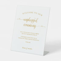 Elegance Gold Heart Script Unplugged Ceremony