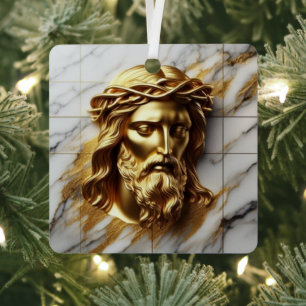 Elegance in Absolution Cross on Marble With Gilded Metal Tree Decoration