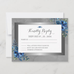 Elegance in Bloom: RSVP with Silver Response Card