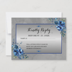 Elegance in Bloom: RSVP with Silver Response Card
