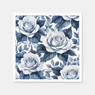 Elegance in Blue Rose Napkin