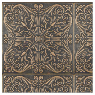 Elegance in Bronze Medallion Fabric
