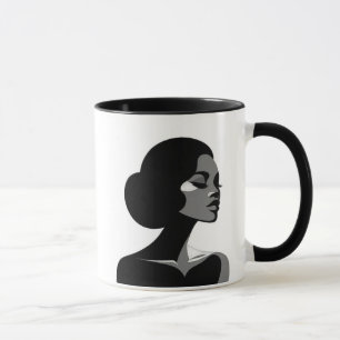 Elegance in contrast, a captivating portrait mug