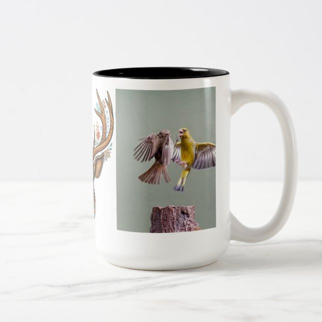 "Elegance in Every Sip: The Horn Mug Experience." (Right)