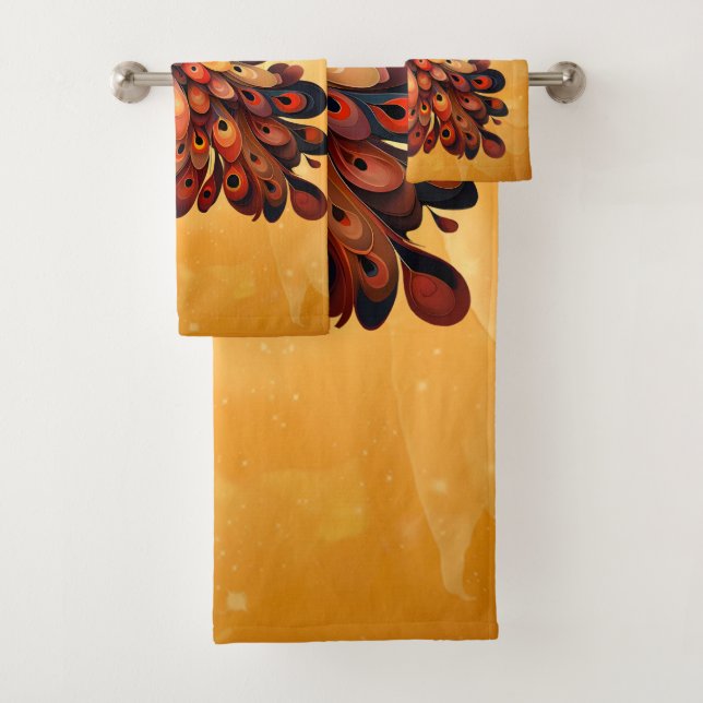 Elegance in feathers bath towel set (Insitu)