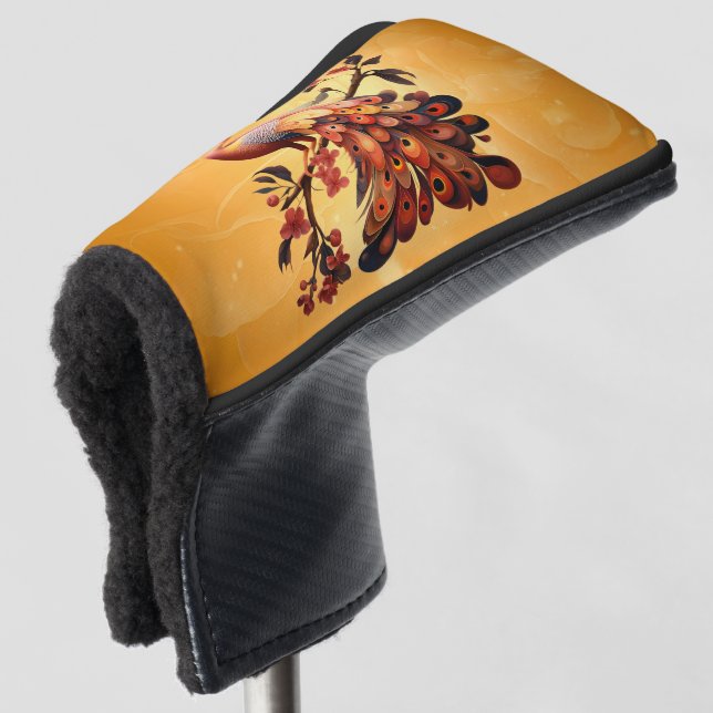 Elegance in feathers golf head cover (3/4 Front)