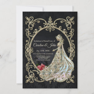 Elegance in gold and black. invitation