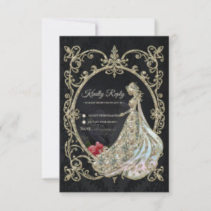 Elegance in gold and black. RSVP card
