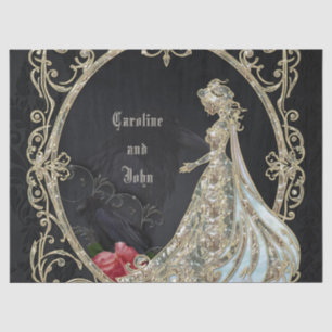 Elegance in gold and black.  tissue paper