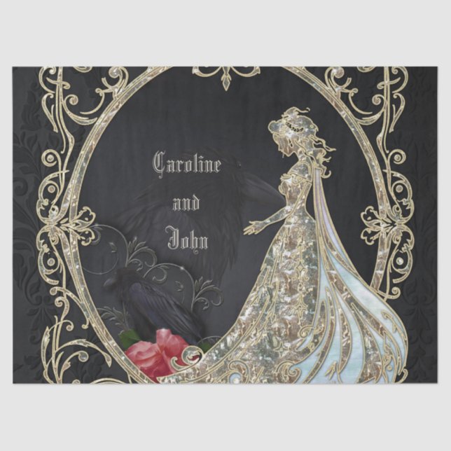 Elegance in gold and black.  tissue paper (Front)