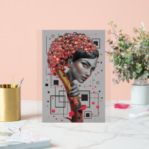 Elegance in Lines: 3D Depth of a Woman's Side Prof Acrylic Sign