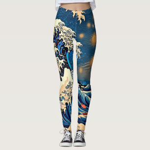 Elegance in Motion: Nami The Great Wave  Leggings