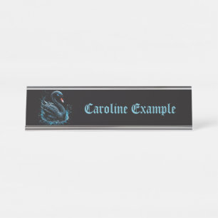 Elegance in motion, the black swan desk name plate