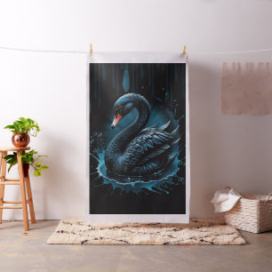 Elegance in motion, the black swan,  fabric
