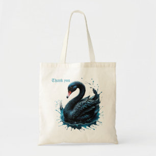 Elegance in motion, the black swan,  tote bag