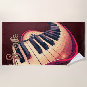 Elegance in motion, the curved piano.  beach towel