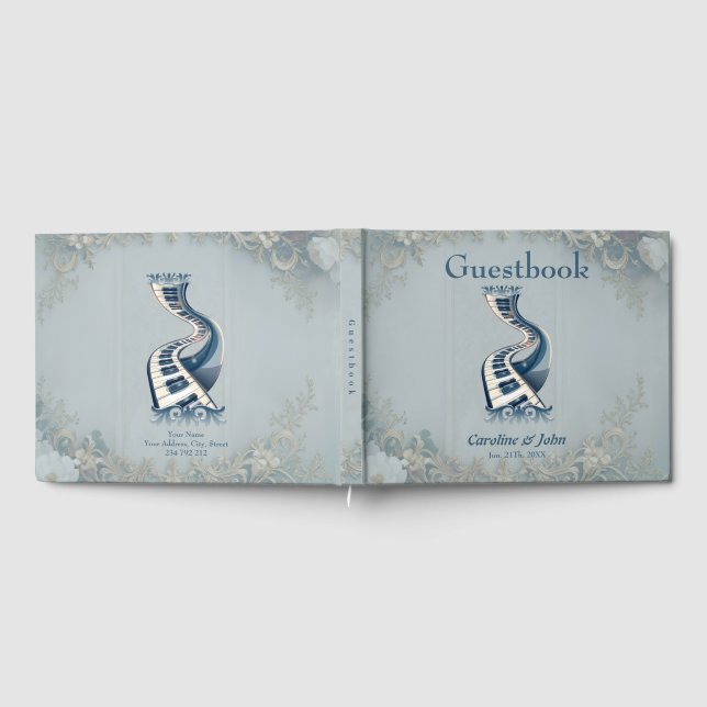 Elegance in piano keys and blossoms.  guest book (Full)