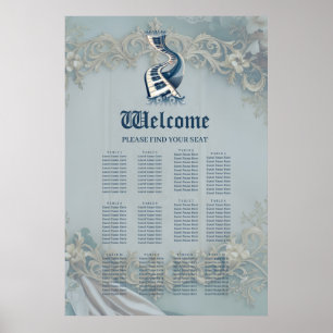 Elegance in piano keys and blossoms. poster