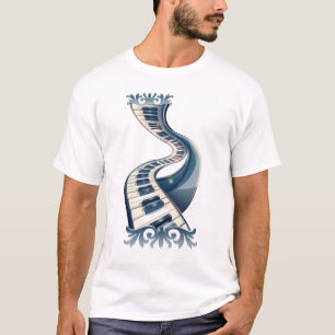 Elegance in piano keys and blossoms.  T-Shirt