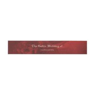 Elegance in red lustre with an ornate heart.  invitation belly band