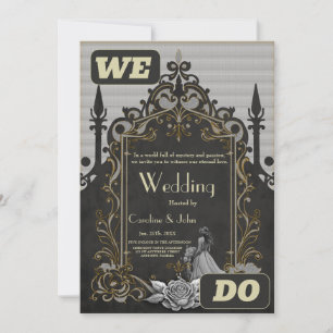 Elegance in silver and black.  invitation