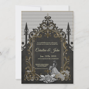 Elegance in silver and black.  invitation