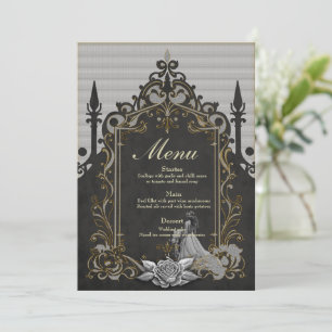 Elegance in silver and black.  menu