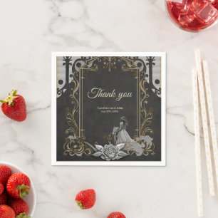 Elegance in silver and black. napkin