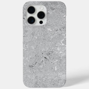 "Elegance in Silver: Etched Hibiscus Blooms" iPhone 15 Pro Max Case