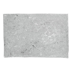 "Elegance in Silver: Etched Hibiscus Blooms" Pillowcase