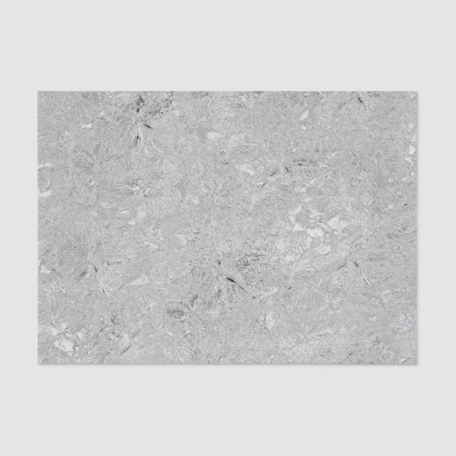 "Elegance in Silver: Etched Hibiscus Blooms" Tissue Paper (Front)