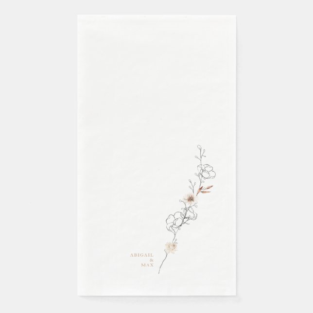 Elegance in Simplicity Delicate Wedding Caramel Napkin (Front)