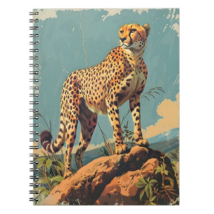 Elegance in Stripes: Vintage Cheetah Notebook