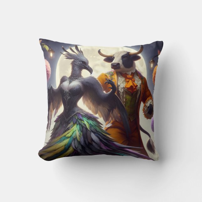 Elegance in the Garden of Whimsy Throw Pillow (Front)