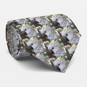 Elegance in White: The Majestic Aussie Cockatoo Tie