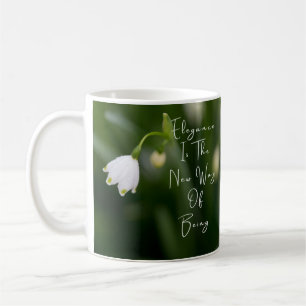 Elegance is the new way of being green flower mug