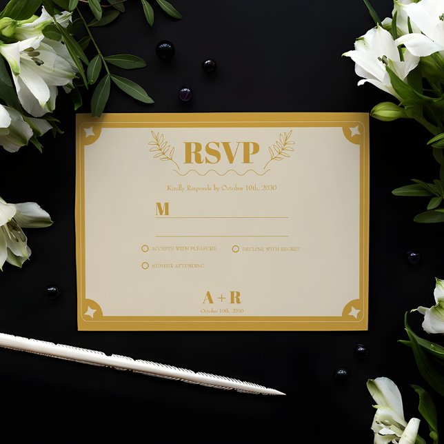Elegance Modern Vintage RSVP Card (Creator Uploaded)