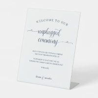 Elegance Navy Heart Script Unplugged Ceremony