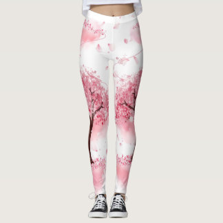 Elegance of Sakura Breeze Leggings