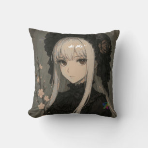 Elegance of the Midnight Blossom Maiden Cushion