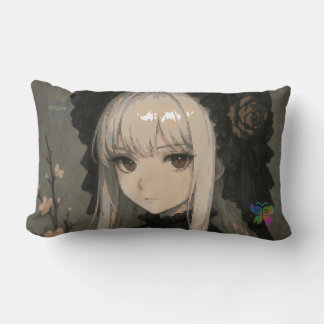 Elegance of the Midnight Blossom Maiden Mouse Pad Lumbar Cushion