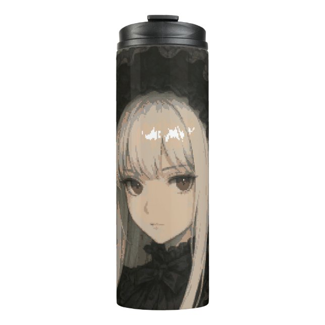 Elegance of the Midnight Blossom Maiden Thermal Tumbler (Front)