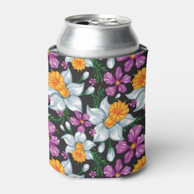 Elegance pattern with narcissus flowers 2 can cooler (Can Front)