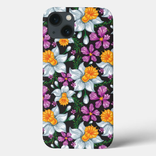 Elegance pattern with narcissus flowers 2 Case-Mate iPhone case (Back)