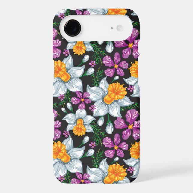 Elegance pattern with narcissus flowers 2 Case-Mate iPhone case (Back)
