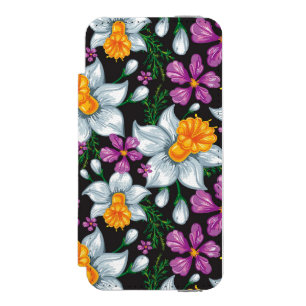 Elegance pattern with narcissus flowers 2 incipio watson™ iPhone 5 wallet case