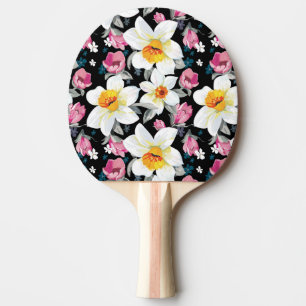 Elegance pattern with narcissus flowers ping pong paddle