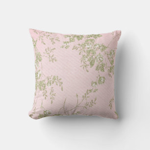 ELEGANCE PINK GREEN FLORAL CUSHION