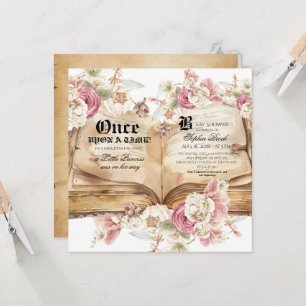 Elegance Pink Rose Floral Royal Baby Shower Invitation