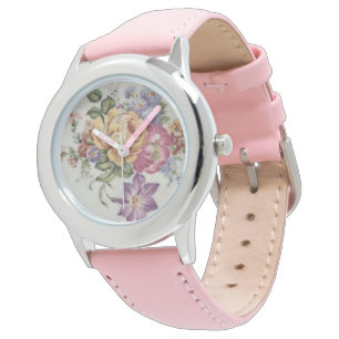 Elegance: Porcelain-Inspired Floral Watch 